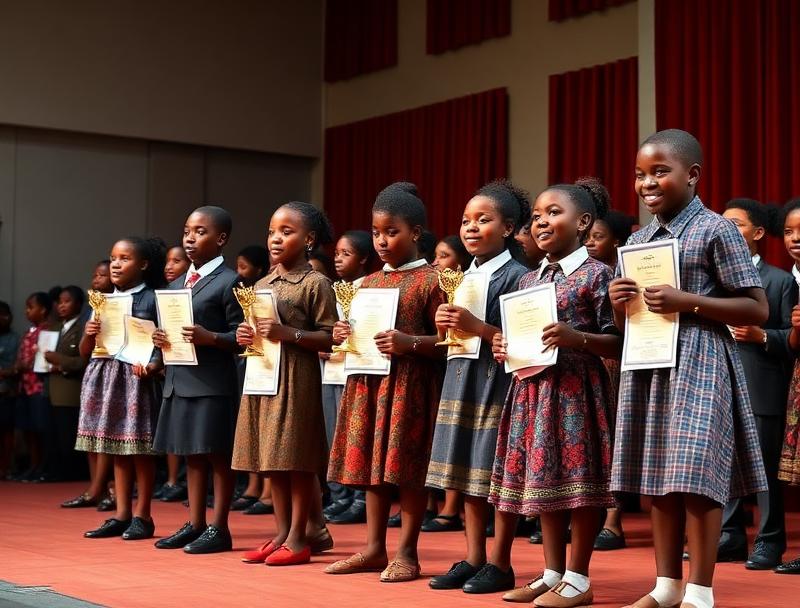 Students receiving awards